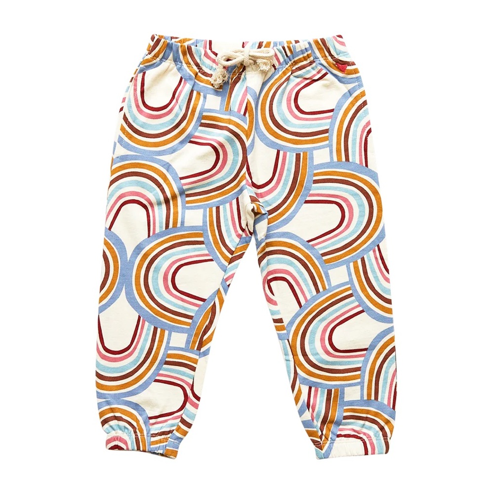 Pink Chicken Organic Rainbow Joggers NWOT 4y